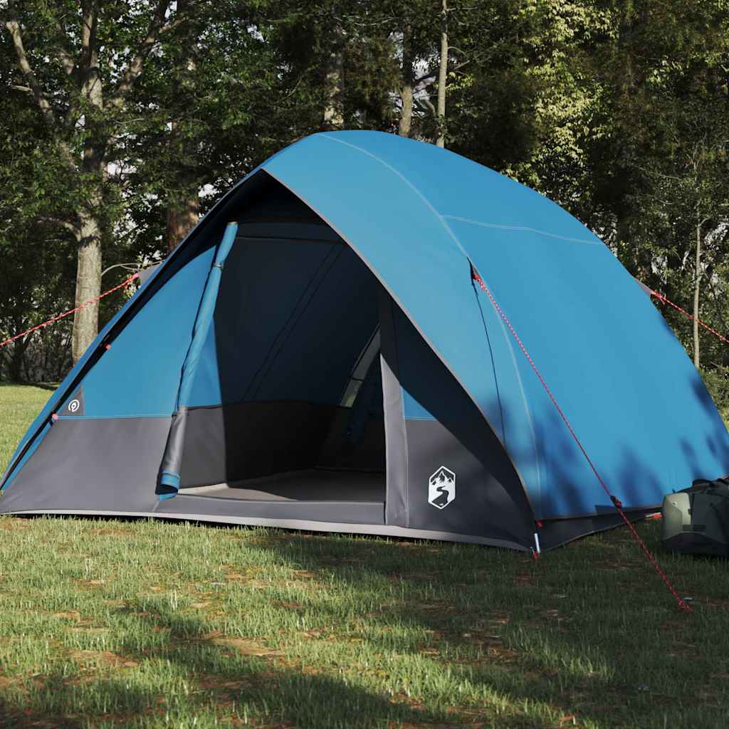 Camping telt med tag med opbevaring Blå 320 x 275 x 190 cm taft