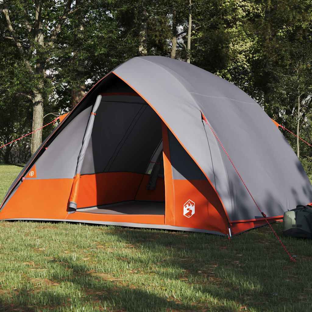 Camping telt med tag Grå og orange 320 x 275 x 190 cm taft