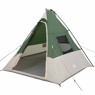 Tipi telt med tag med opbevaring Grøn 383 x 338 x 217 cm taft