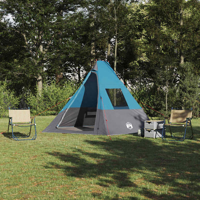 Tipi telt med tag med opbevaring Blå 383 x 338 x 217 cm taft