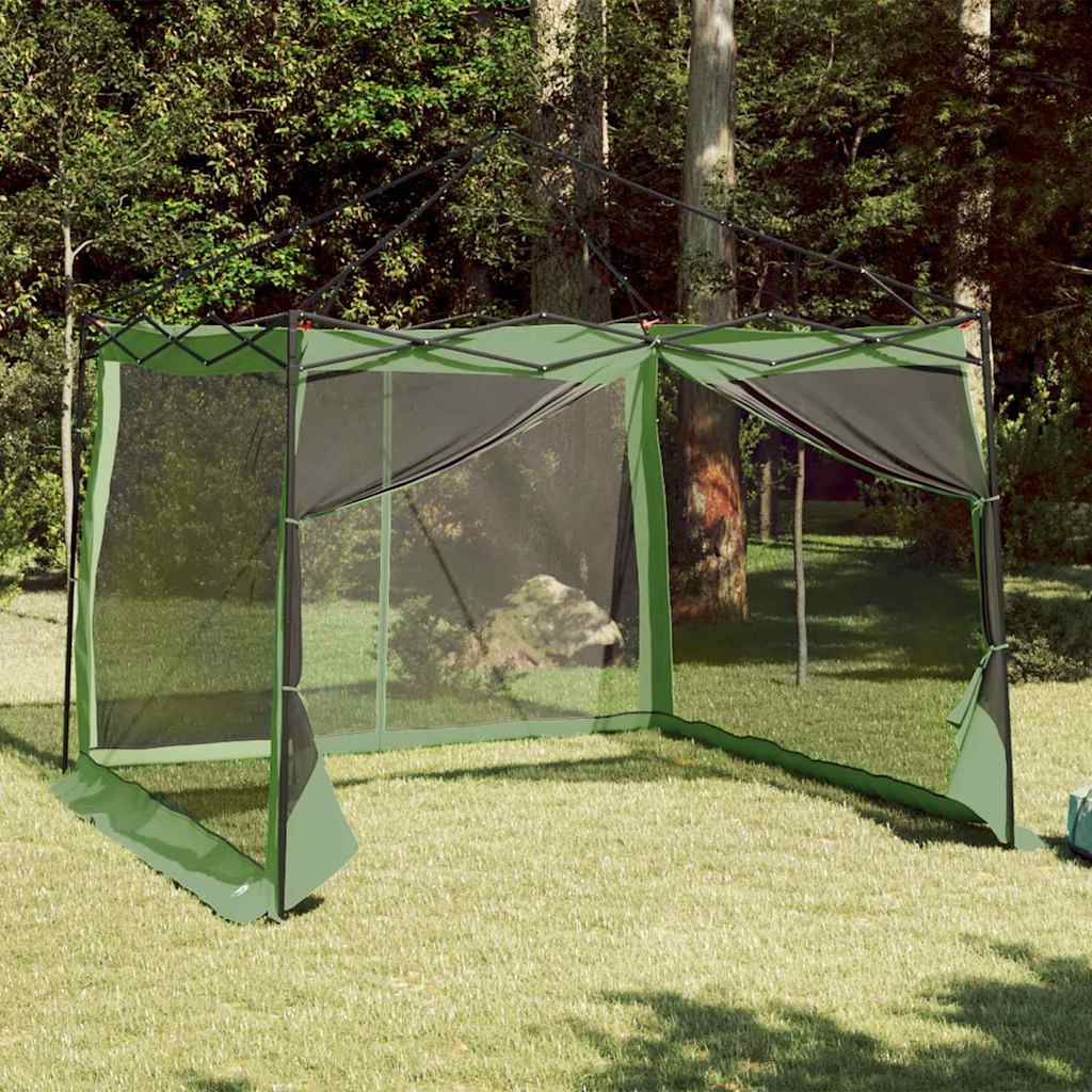 Indertelt med tag med opbevaring Grøn 303 x 303 x 196 cm taft