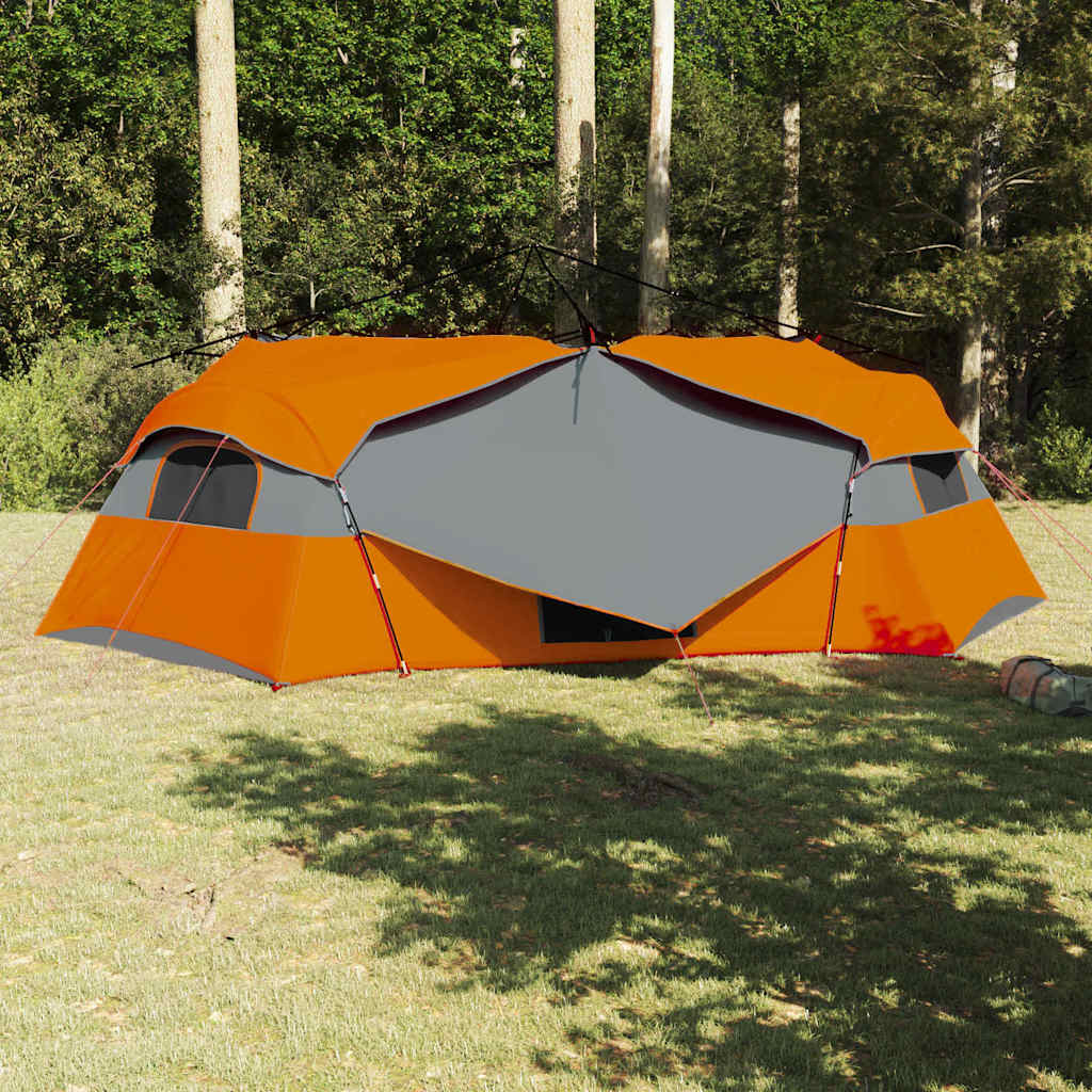 Indertelt med tag Grå og orange 520 x 520 x 190 cm taft billede