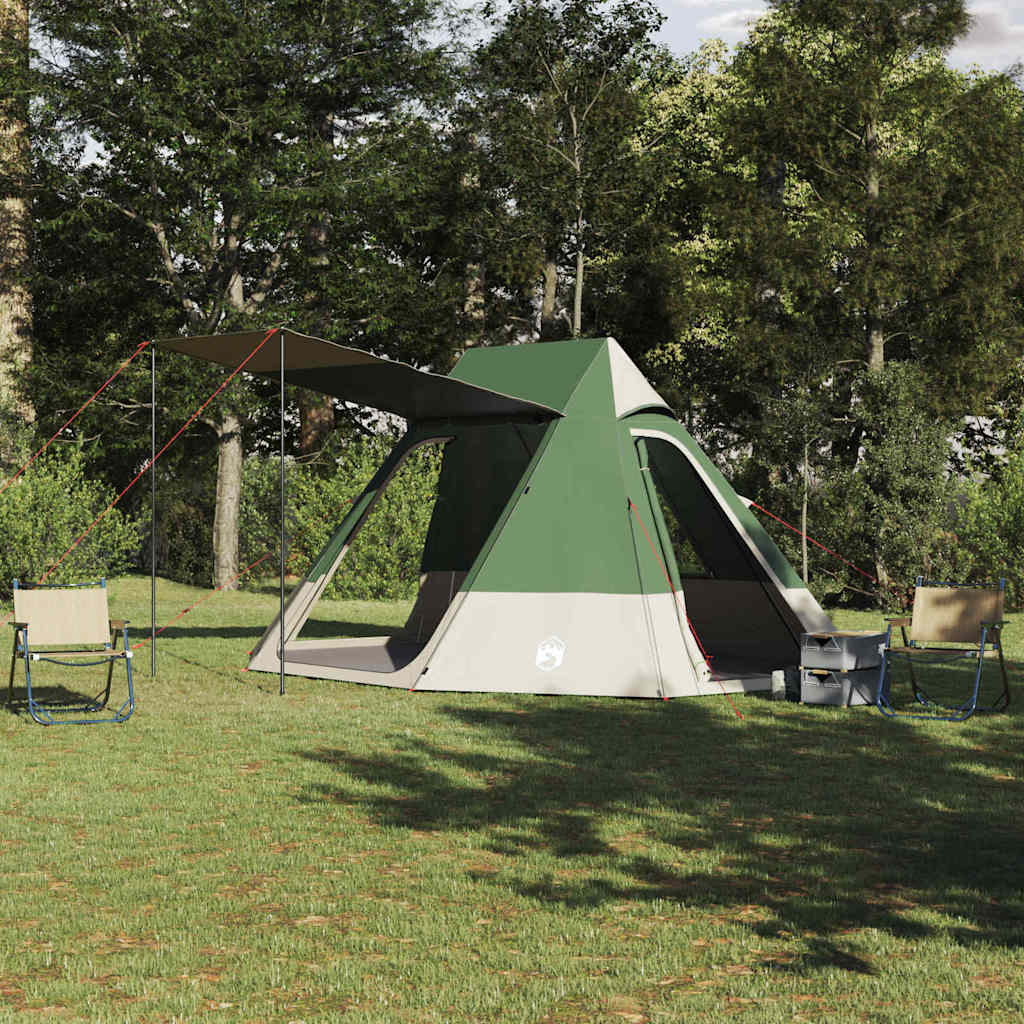 Camping telt med tag Grøn 482 x 360 x 227 cm taft