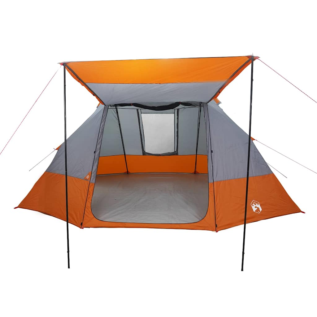 Camping telt med tag Grå og orange 482 x 360 x 227 cm taft