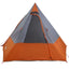 Camping telt med tag Grå og orange 482 x 360 x 227 cm taft