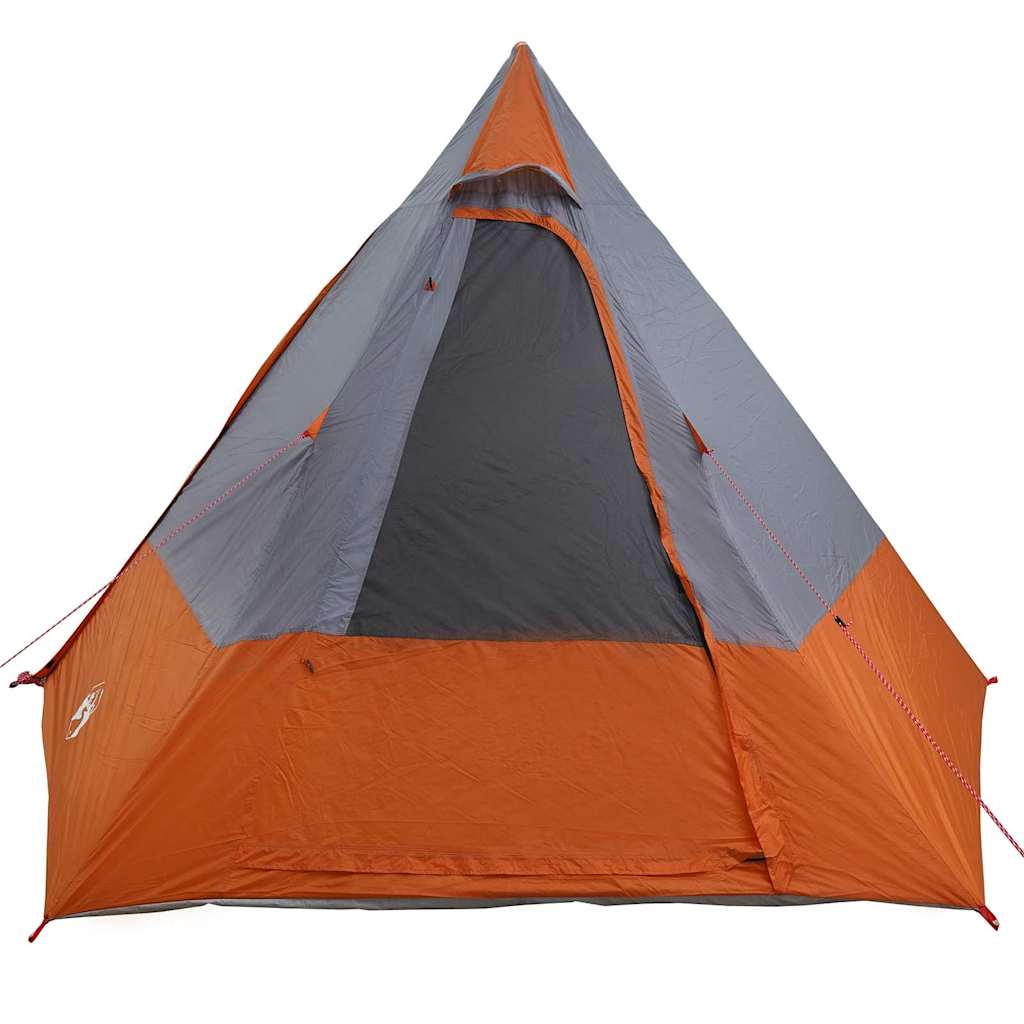Camping telt med tag Grå og orange 482 x 360 x 227 cm taft