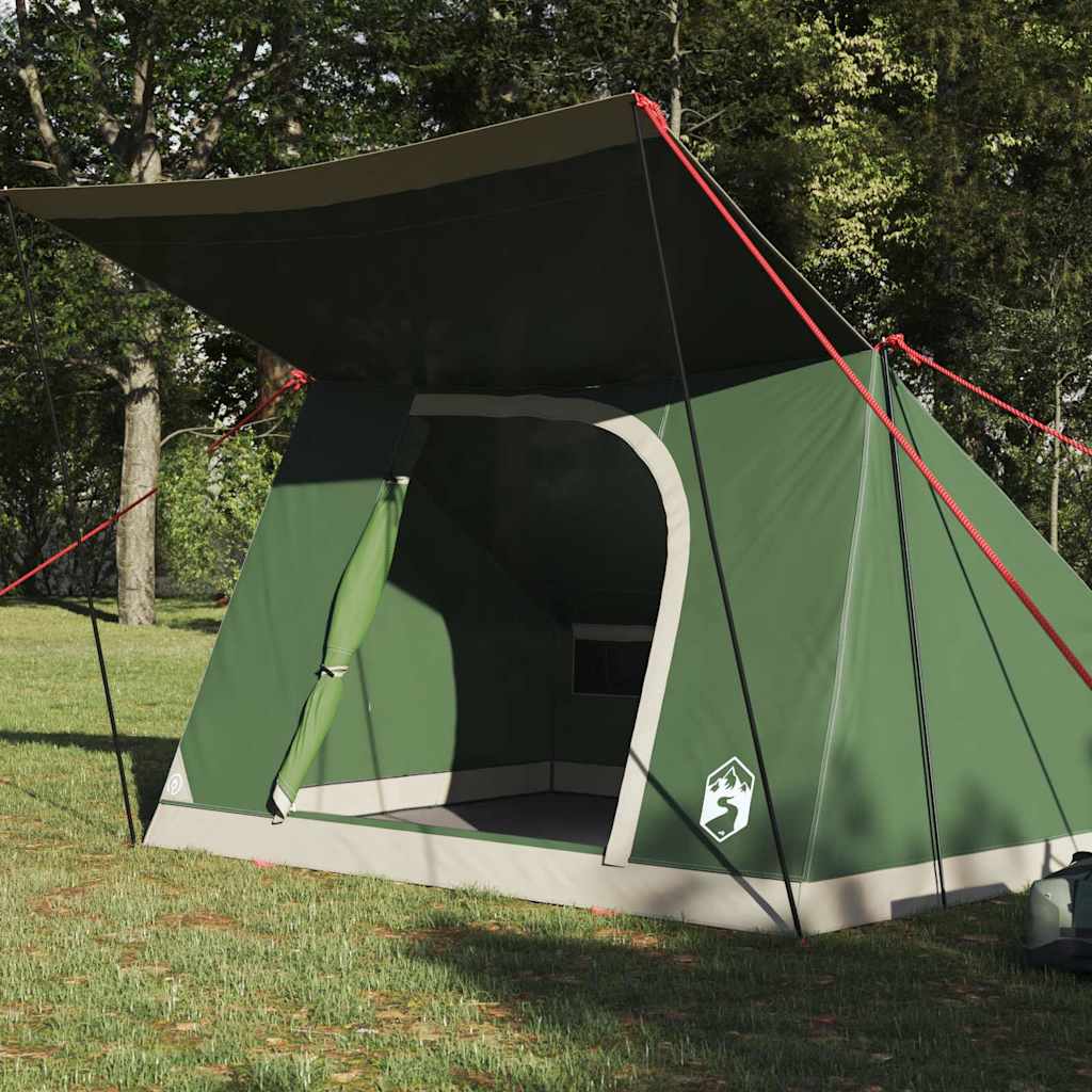 Camping telt med tag Grøn 223 x 163 x 130 cm taft