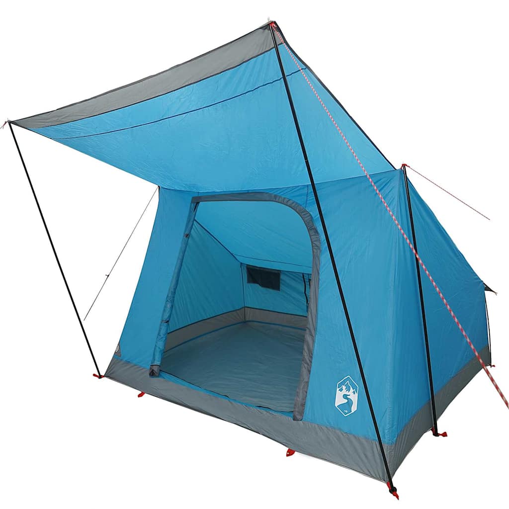 Camping telt med tag med opbevaring Blå 223 x 163 x 130 cm taft billede
