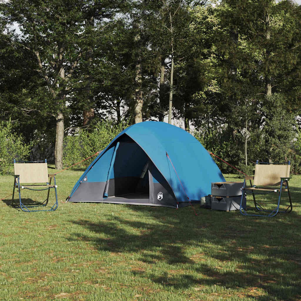 Camping telt med tag med opbevaring Blå 275 x 230 x 140 cm taft
