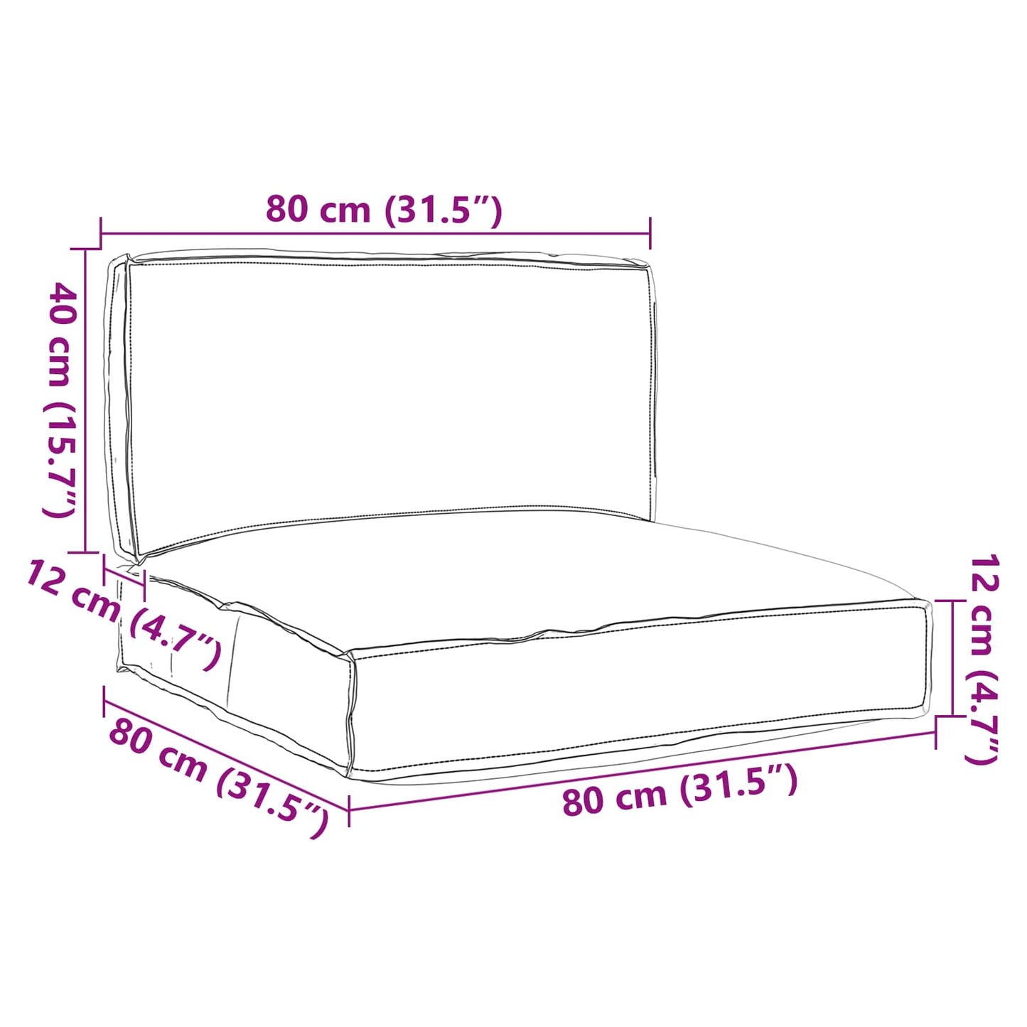 Palle Pudesæt 2 pcs Gråbrun Oxford stof