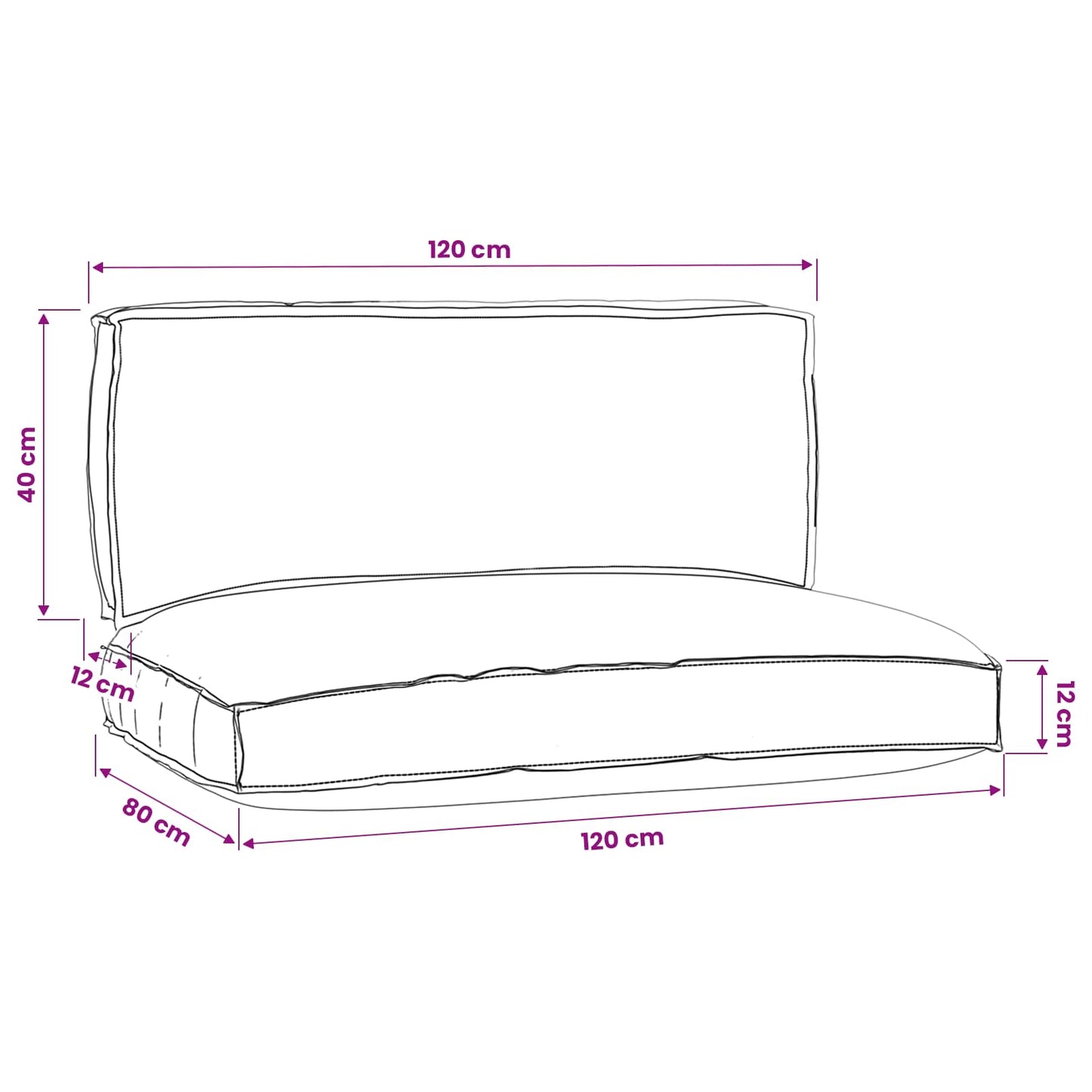 Palle Pudesæt 2 pcs Antracit Oxford stof