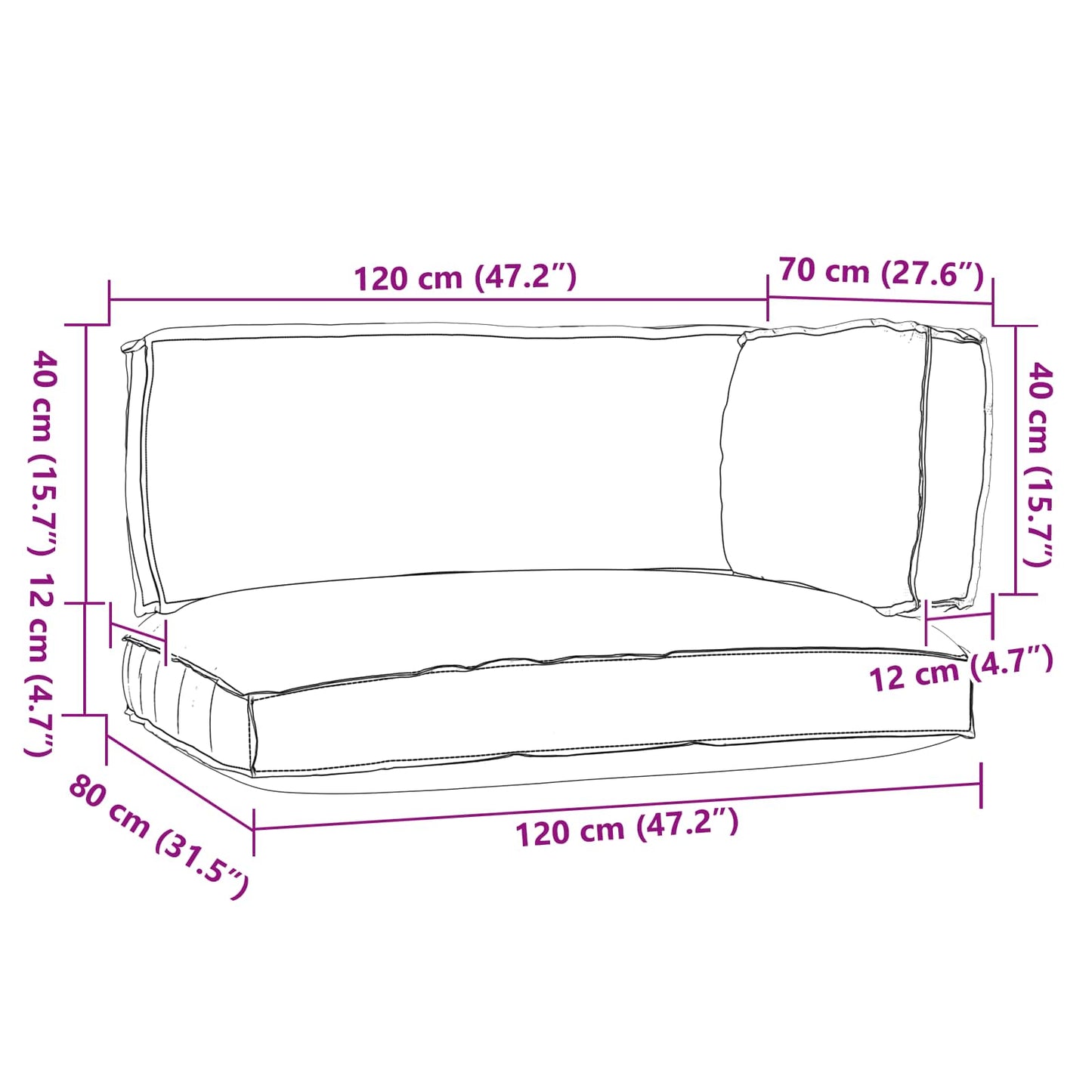 Palle Pudesæt 3 pcs Antracit Oxford stof