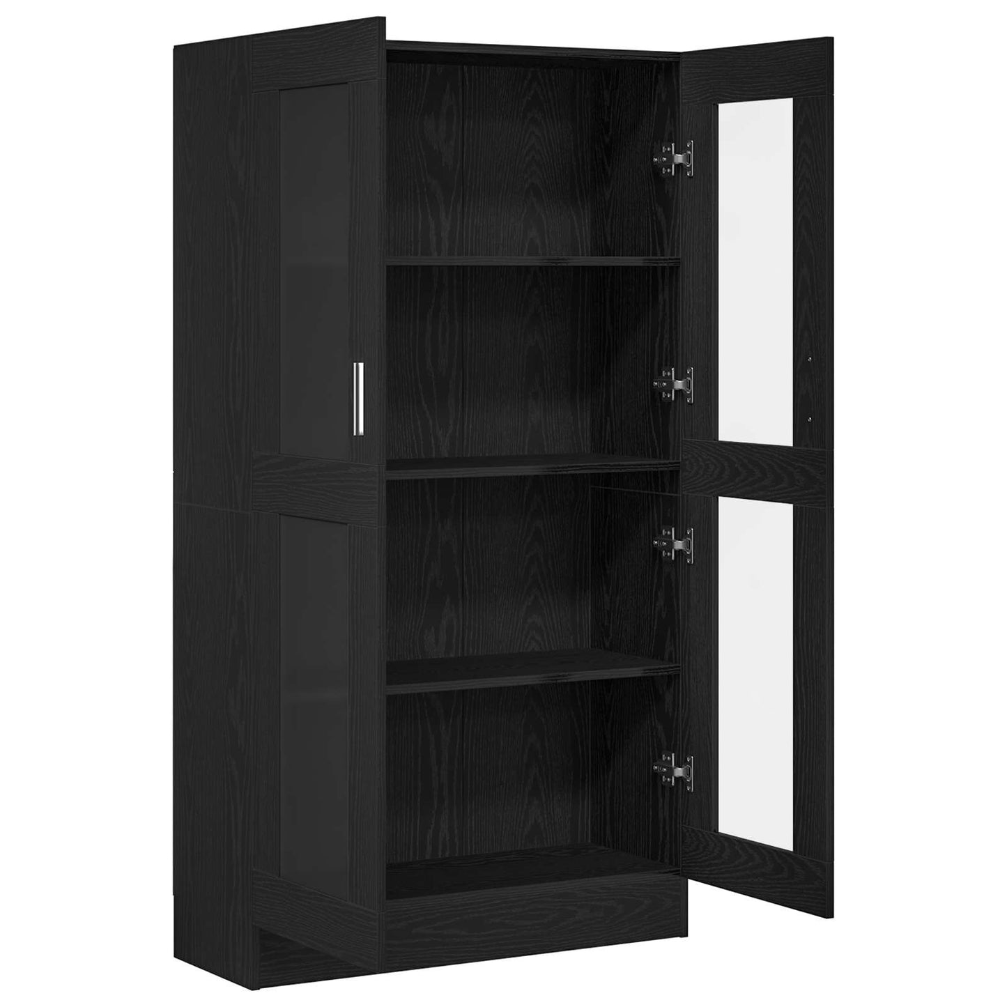 Bogskab 4 niveauer 82,5 x 30,5 x 150 cm Konstrueret træ Sort eg