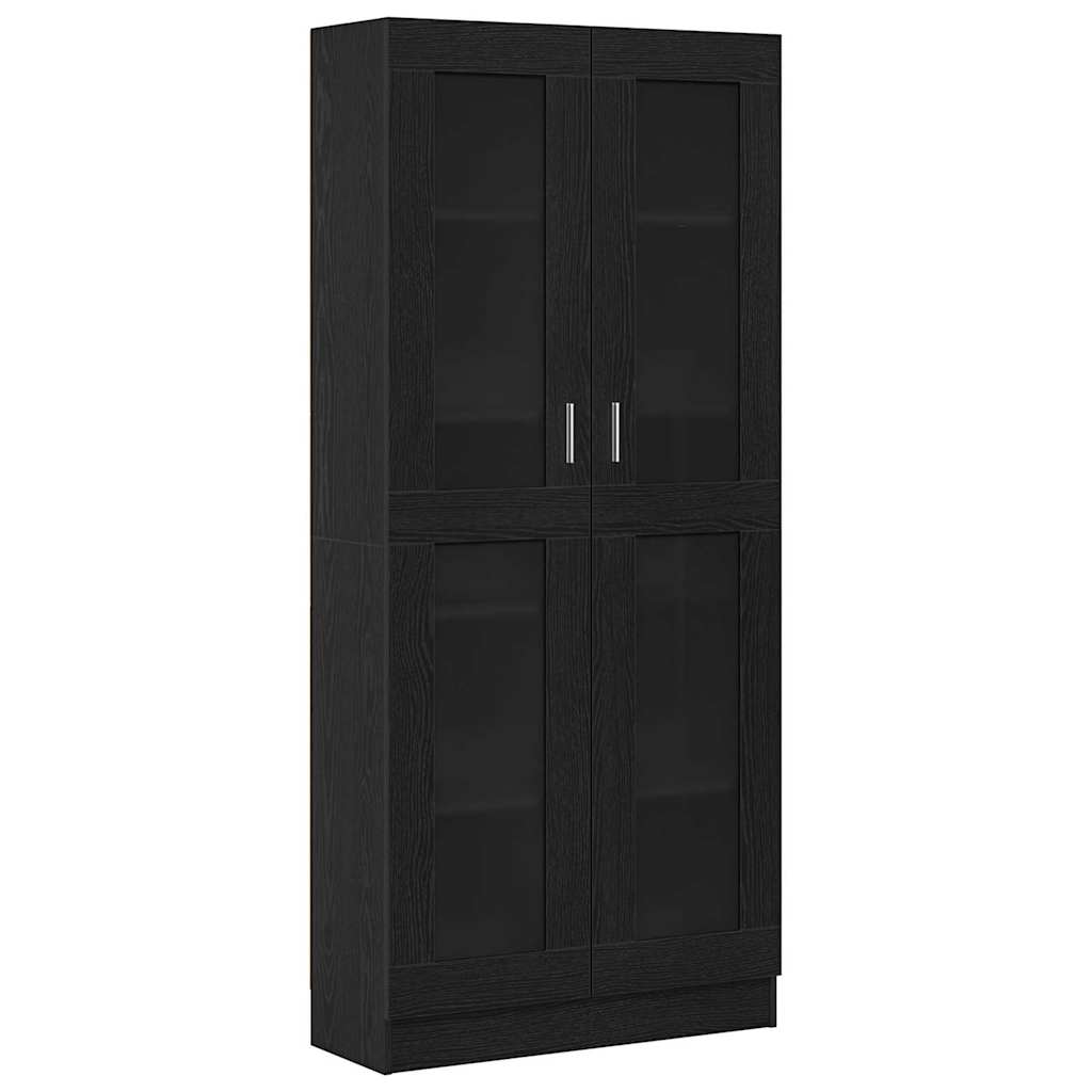 Bogskab Sort eg 82,5 x 30,5 x 185 cm Konstrueret træ