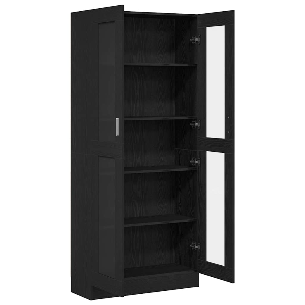 Bogskab Sort eg 82,5 x 30,5 x 185 cm Konstrueret træ