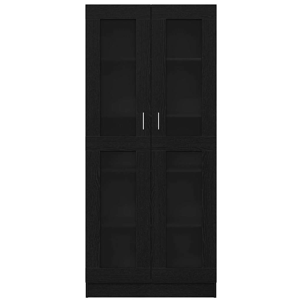 Bogskab Sort eg 82,5 x 30,5 x 185 cm Konstrueret træ