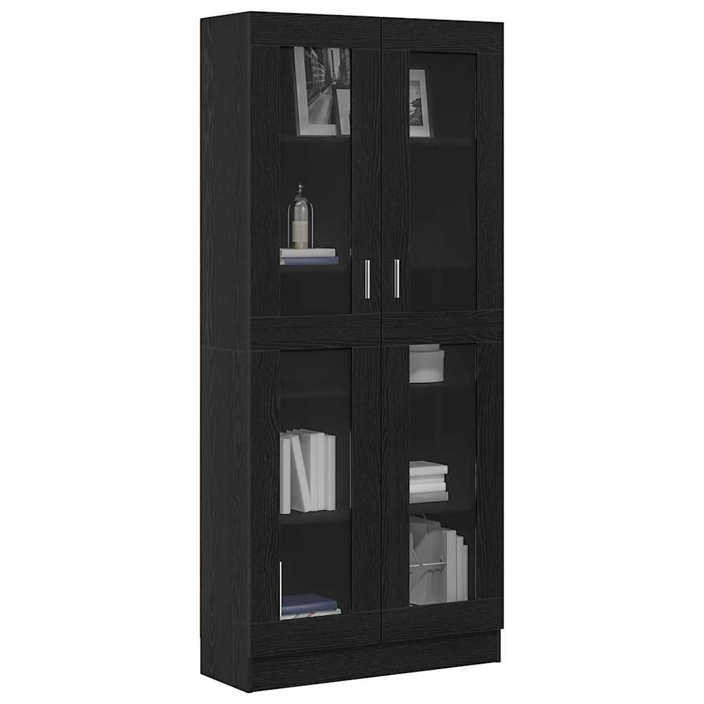 Bogskab Sort eg 82,5 x 30,5 x 185 cm Konstrueret træ
