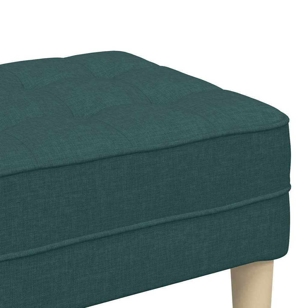 bænk med pude Mørkegrøn 113 x 57 x 39 cm Stof