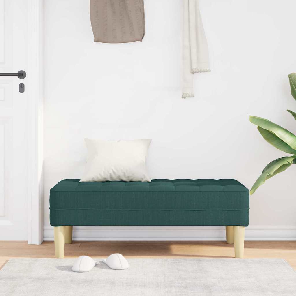 bænk med pude Mørkegrøn 113 x 57 x 39 cm Stof