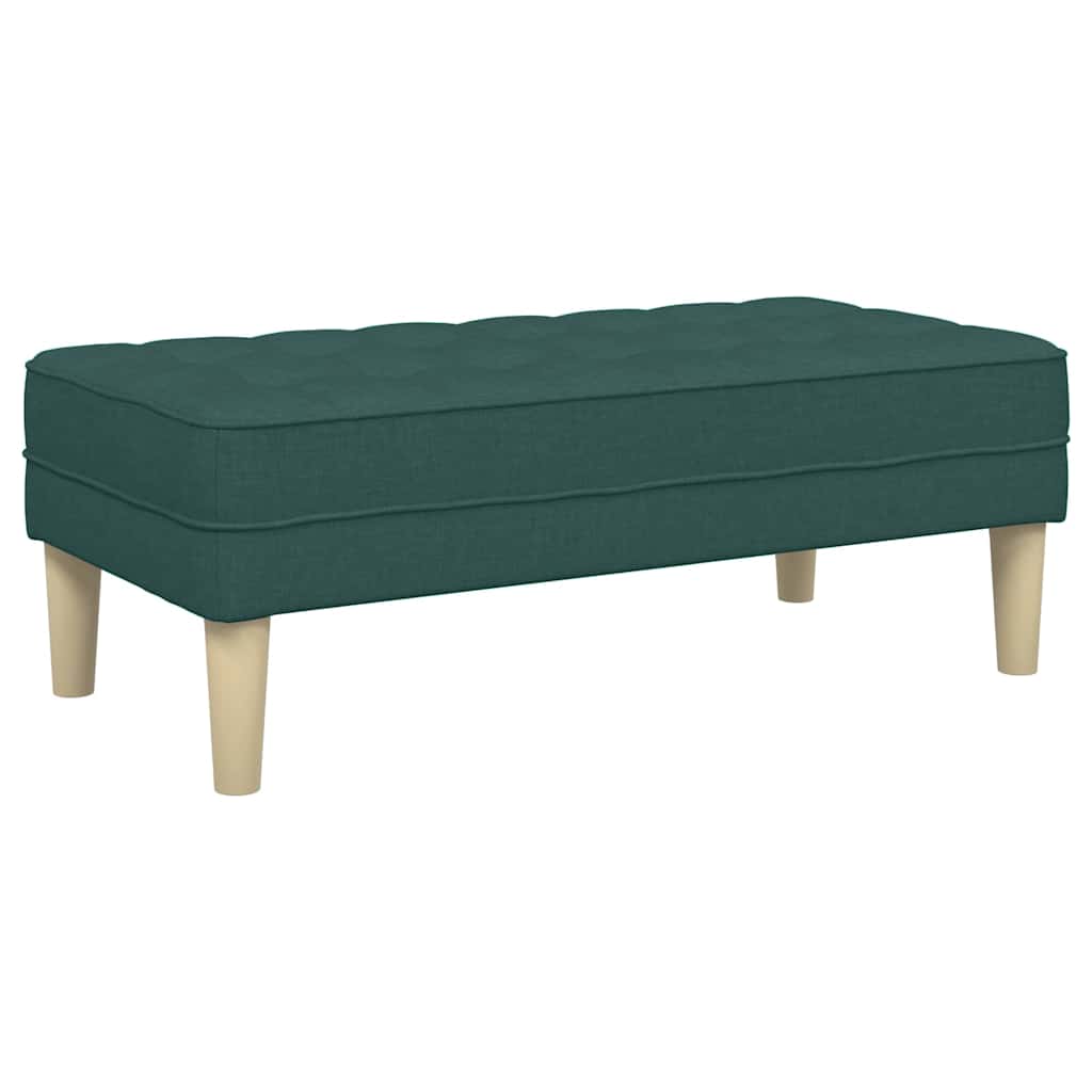 bænk med pude Mørkegrøn 113 x 57 x 39 cm Stof