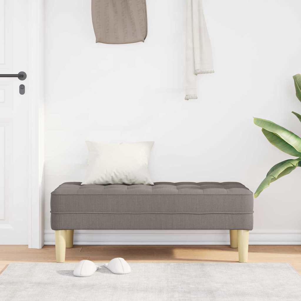 bænk med pude Gråbrun 113 x 57 x 39 cm Stof