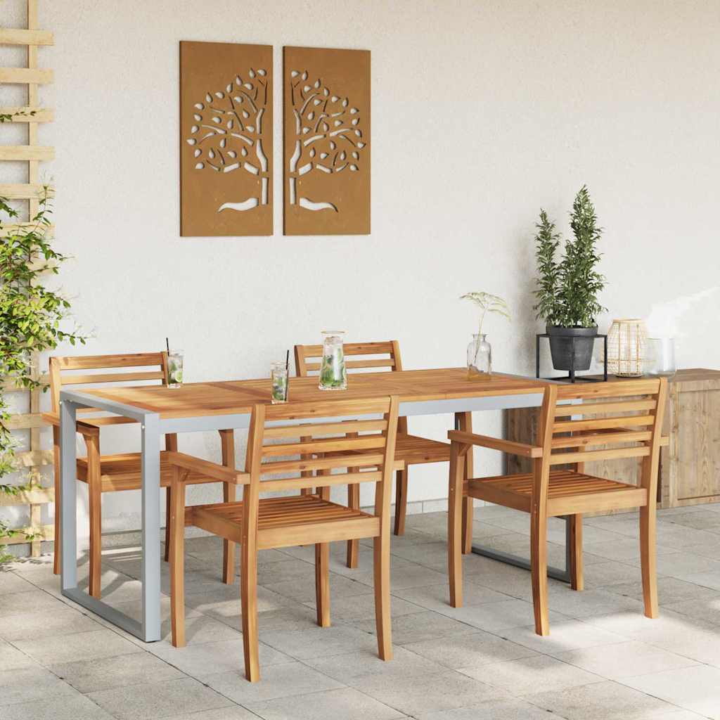 Havemøbel Bord Grå 180 x 90 x 75 cm Massivt Akacietræ