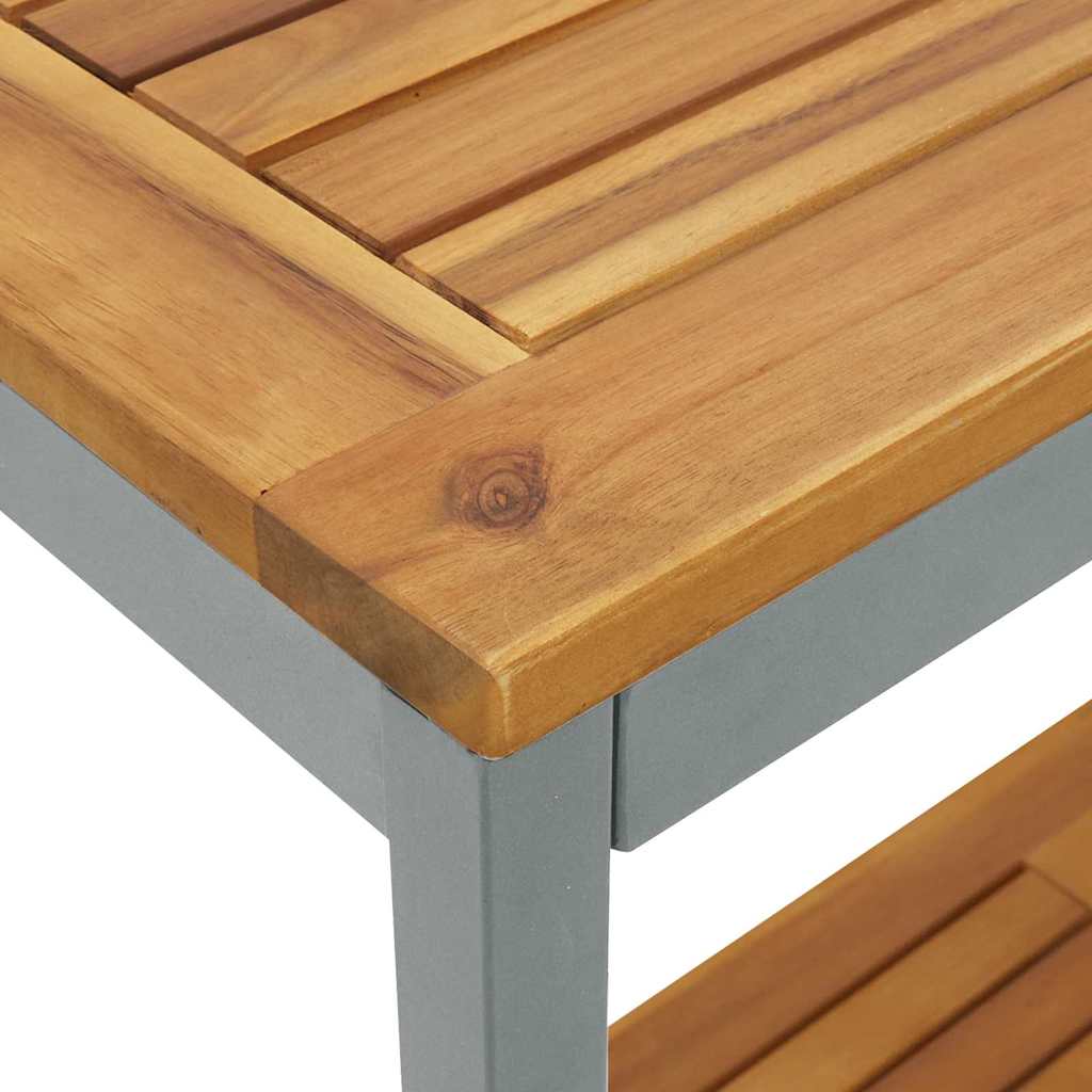 Udendørs Bord med opbevaring Naturlig og grå 80 x 35 x 75 cm