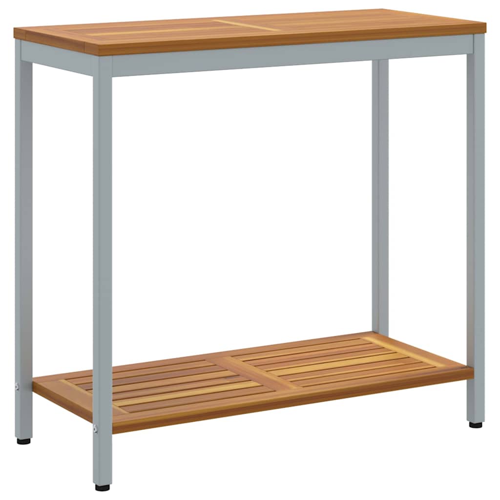 Udendørs Bord med opbevaring Naturlig og grå 80 x 35 x 75 cm