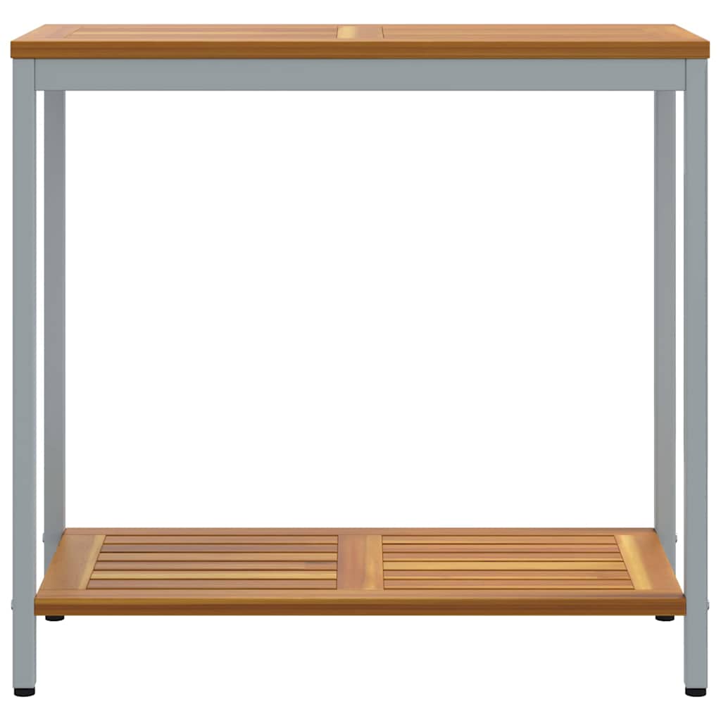 Udendørs Bord med opbevaring Naturlig og grå 80 x 35 x 75 cm
