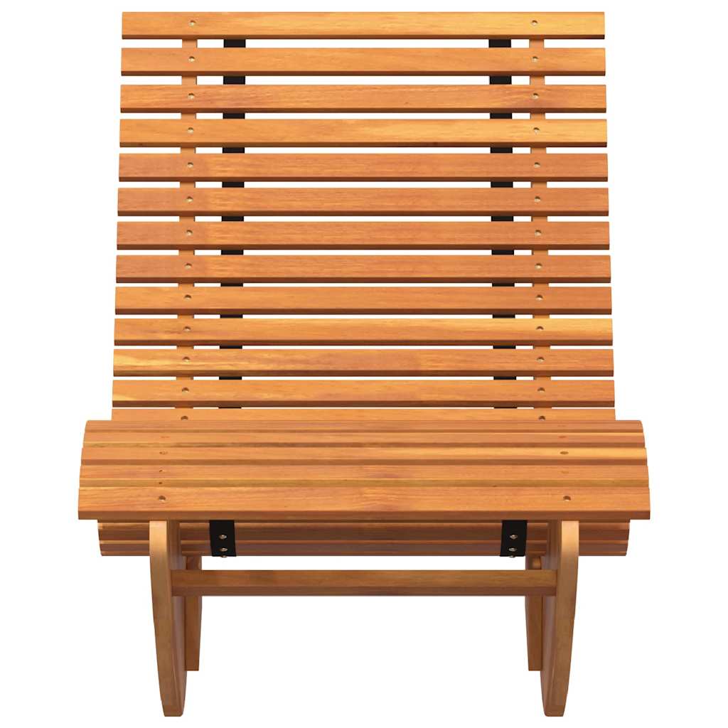Lounger 2-person 2 pcs Brun 154 x 60 x 74 cm Massivt Akacietræ