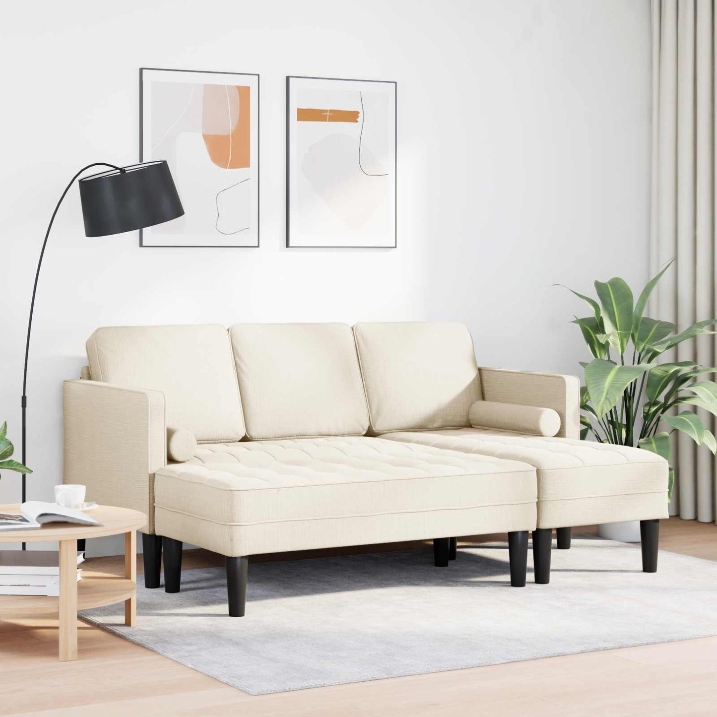Sofa Sæt 2 stk. Linned Polyester