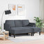 Sofa Sæt 2 stk. Mørkegrå Polyester
