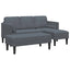 Sofa Sæt 2 stk. Mørkegrå Polyester