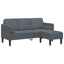 Sofa Sæt 2 stk. Mørkegrå Polyester