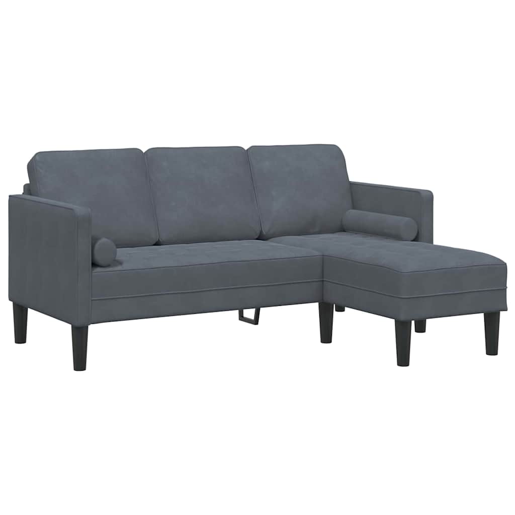 Sofa Sæt 2 stk. Mørkegrå Polyester