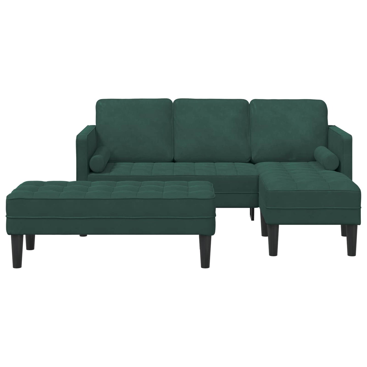 Sofa Sæt med pude 2 pcs Mørkegrøn Polyester