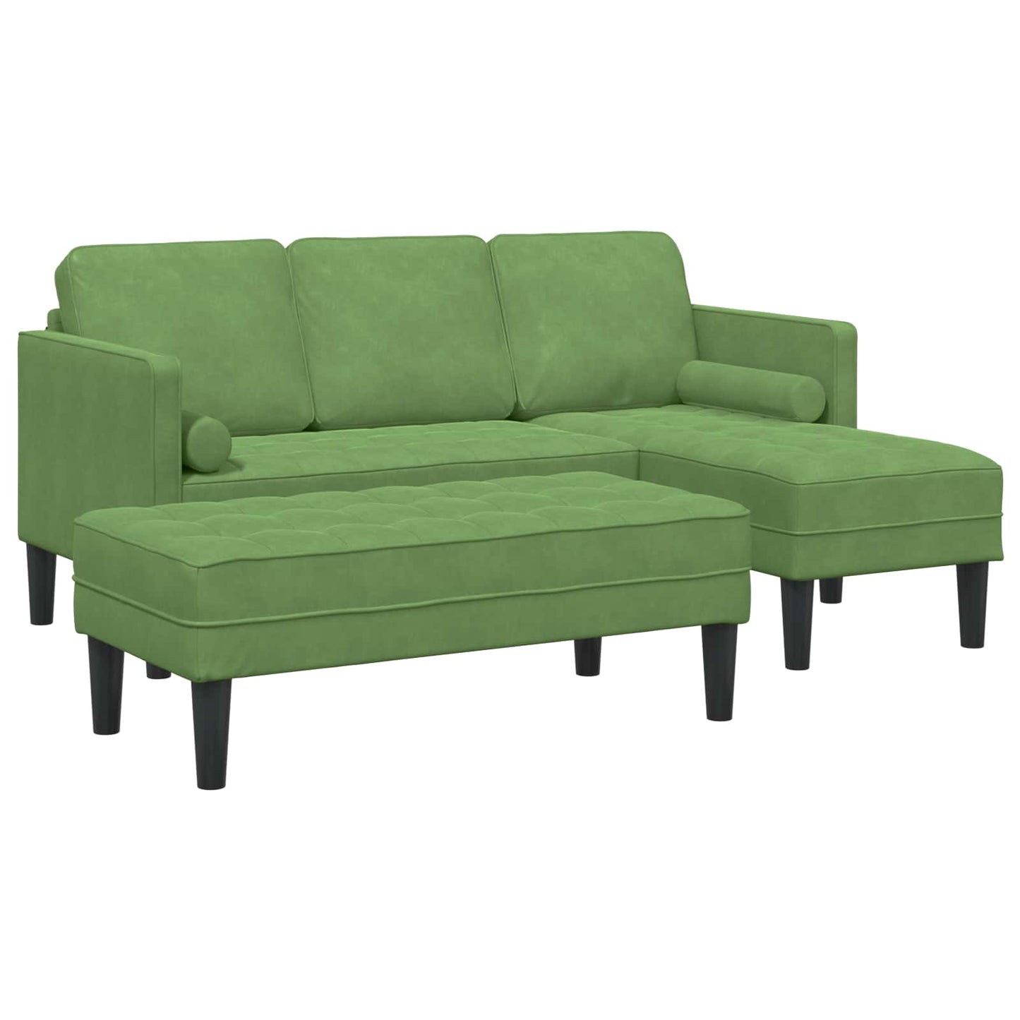 Sofa Sæt 2 stk. Lys grøn Polyester