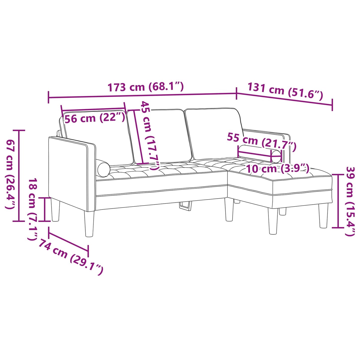 Sofa Sæt 2 stk. Lys grøn Polyester