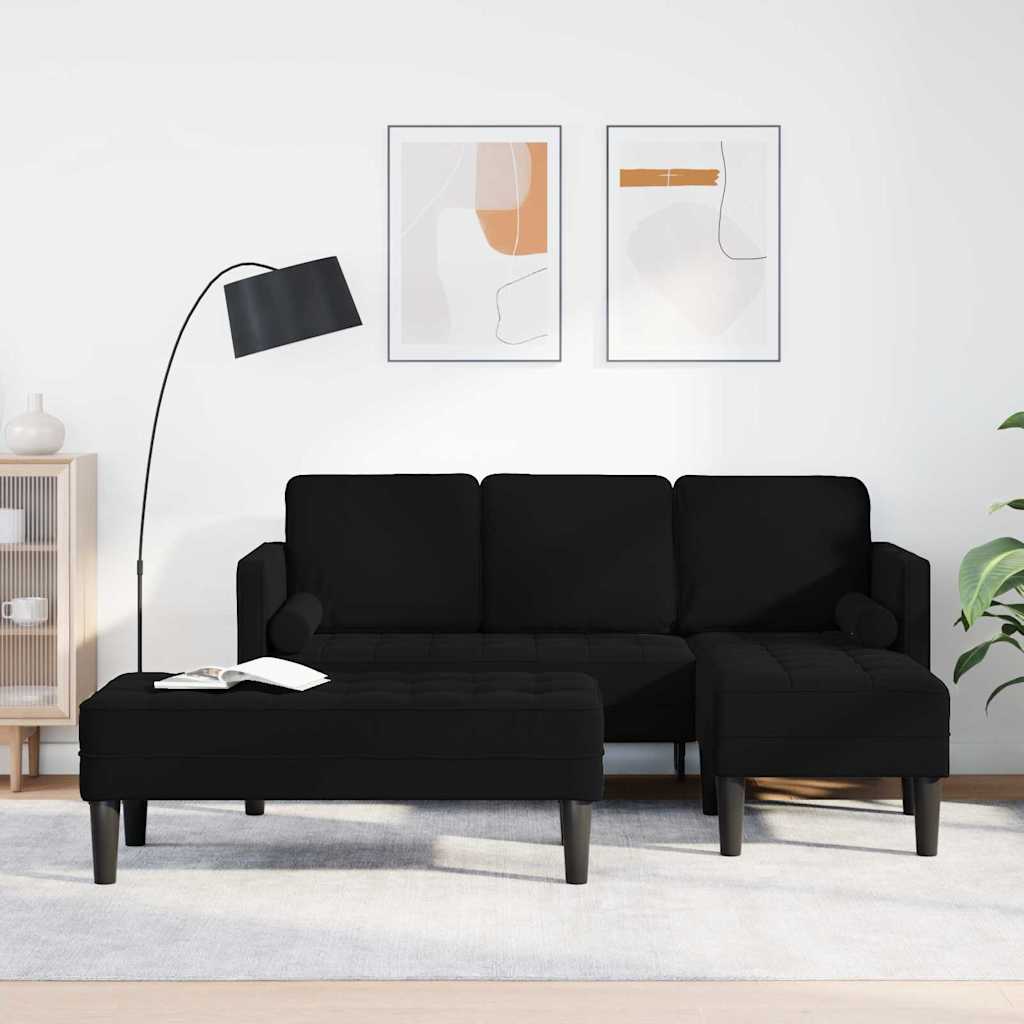 Sofa Sæt med pude 2 pcs Sort Polyester