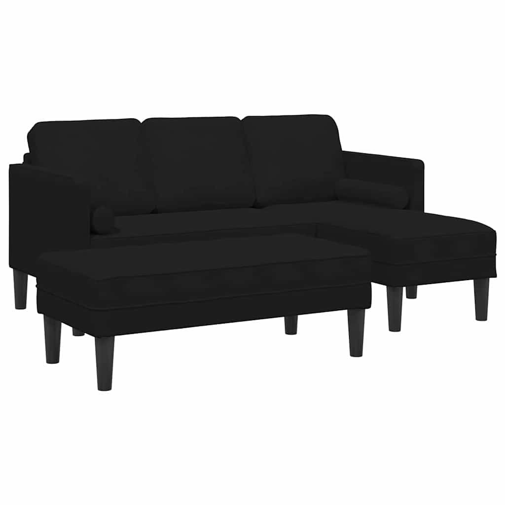 Sofa Sæt med pude 2 pcs Sort Polyester