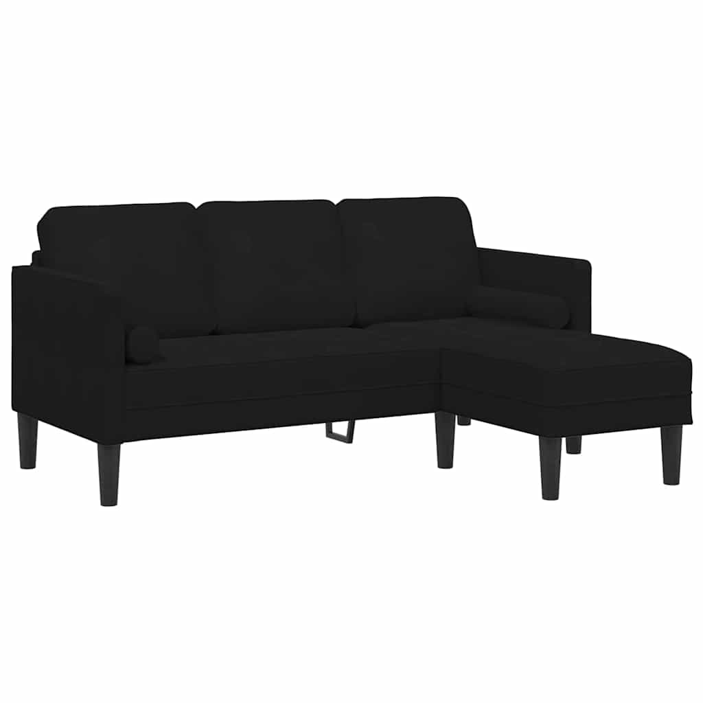 Sofa Sæt 2 stk. Sort Polyester