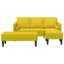 Sofa Sæt 2 stk. Gul Polyester