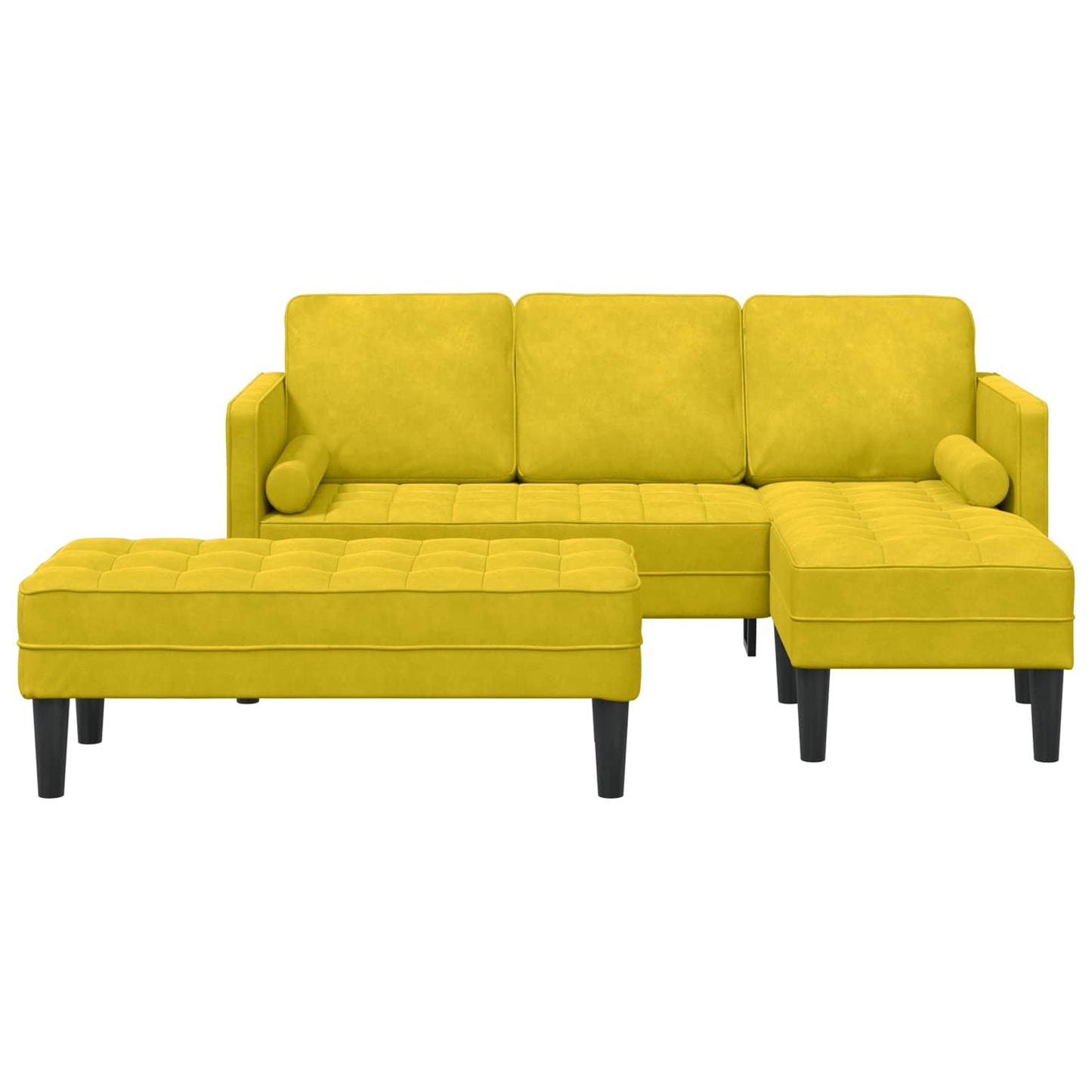 Sofa Sæt 2 stk. Gul Polyester