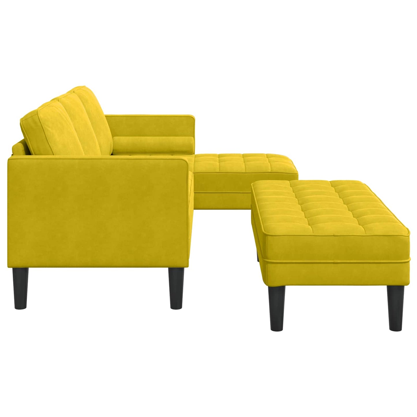 Sofa Sæt 2 stk. Gul Polyester