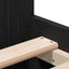 Sengestel med skuffe Sort eg 203 x 93 x 50 cm Konstrueret træ