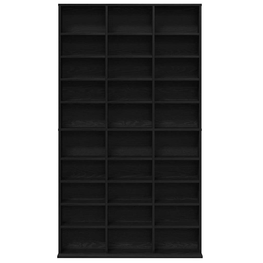 CD Skab med hylde Sort eg 101 x 23 x 177,5 cm Konstrueret træ