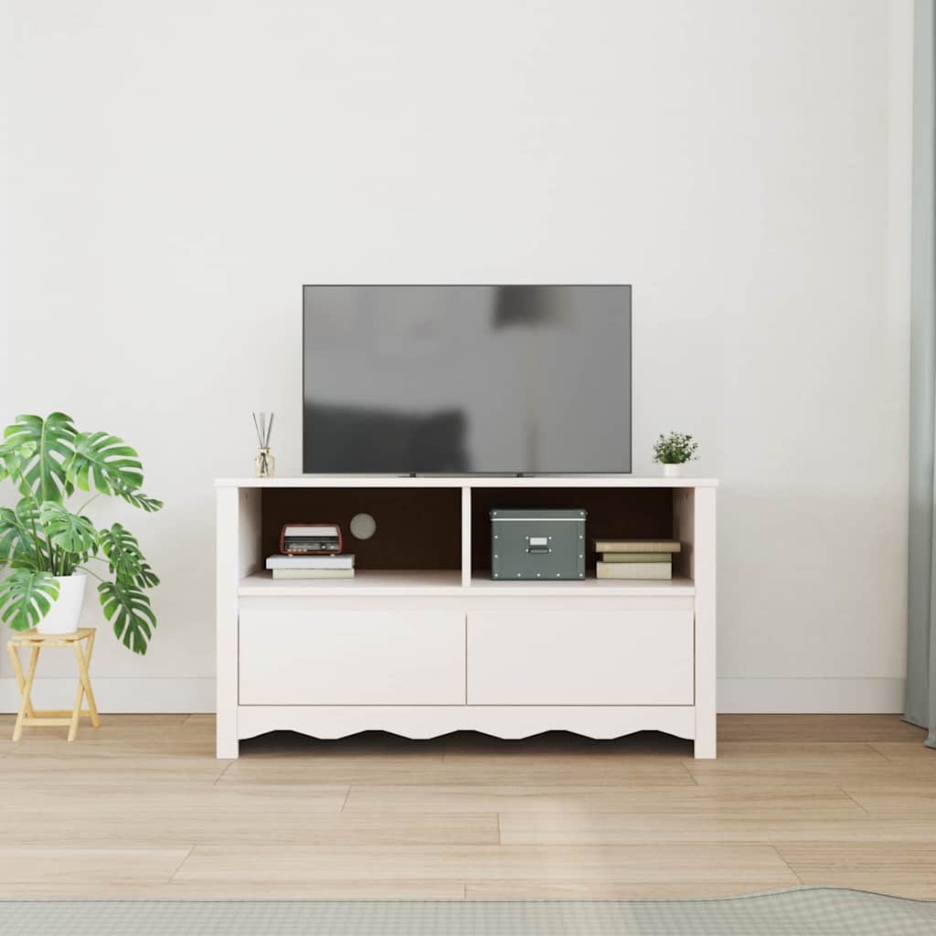 TV-skab Drammen Hvid 99 x 43 x 55 cm Massivt fyrretræ