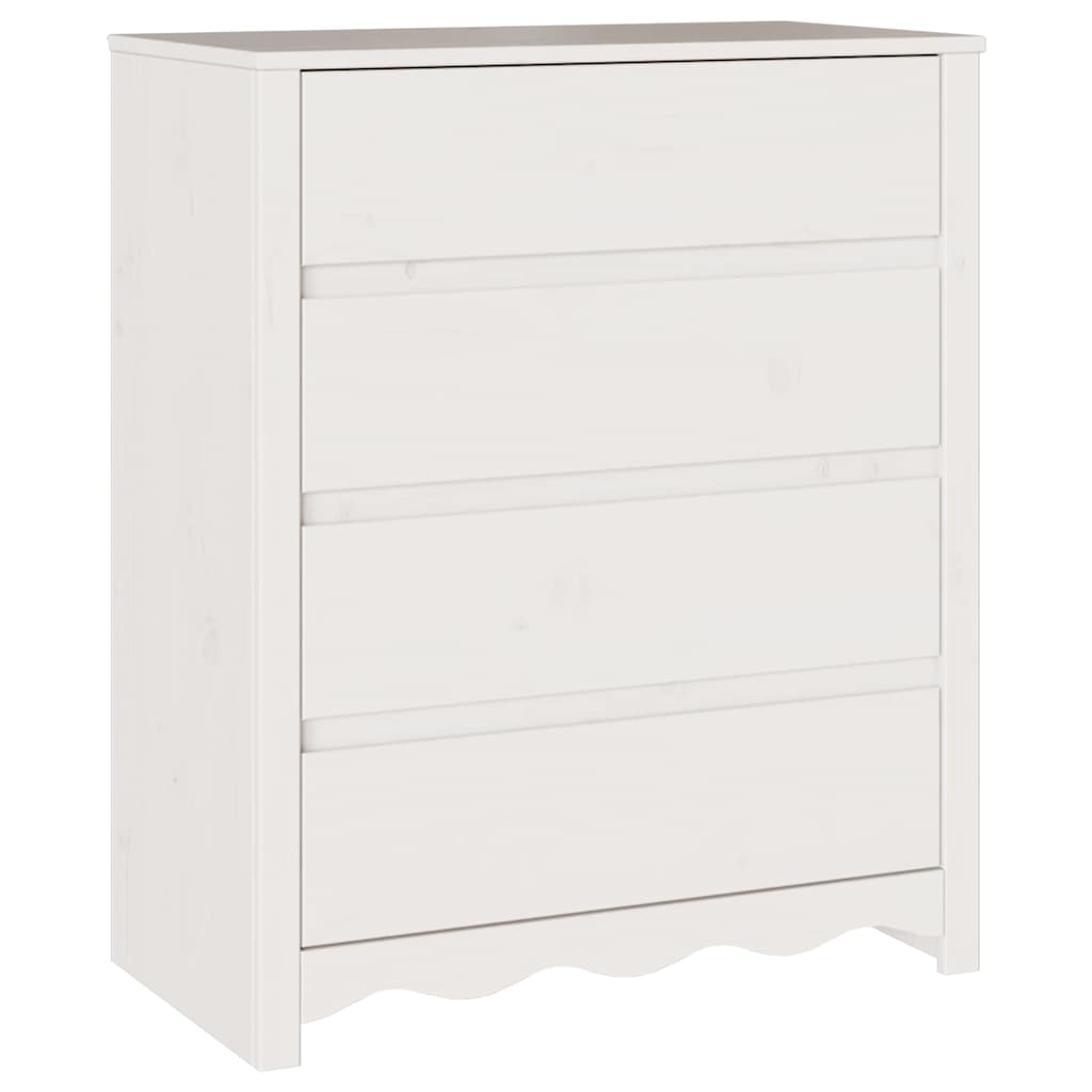 Skuffeskab Drammen Hvid 76,5 x 40 x 91 cm Massivt fyrretræ