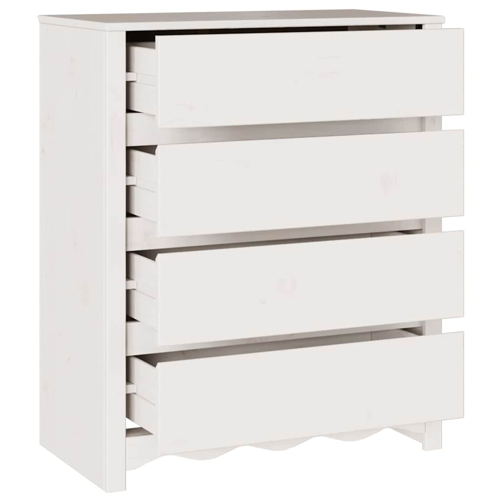 Skuffeskab Drammen Hvid 76,5 x 40 x 91 cm Massivt fyrretræ