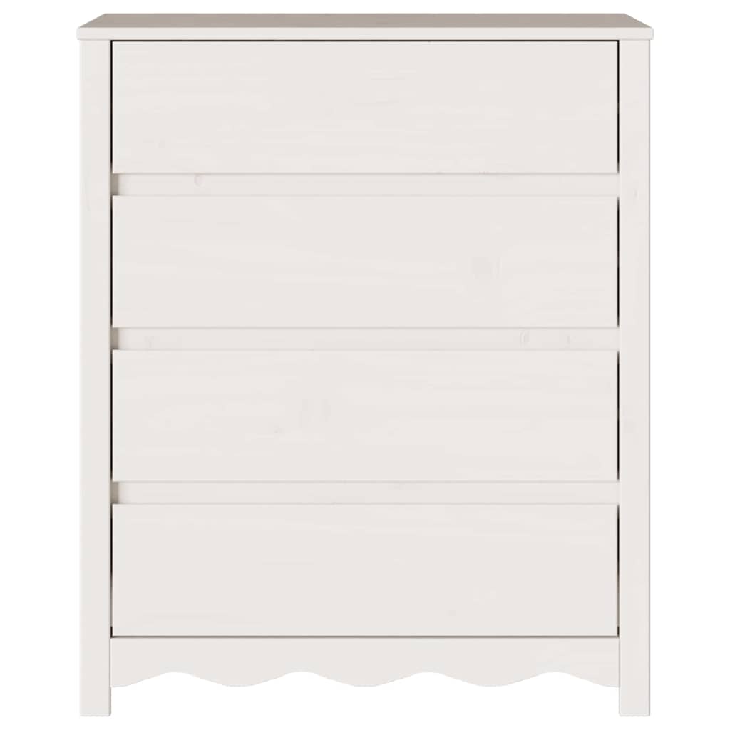 Skuffeskab Drammen Hvid 76,5 x 40 x 91 cm Massivt fyrretræ